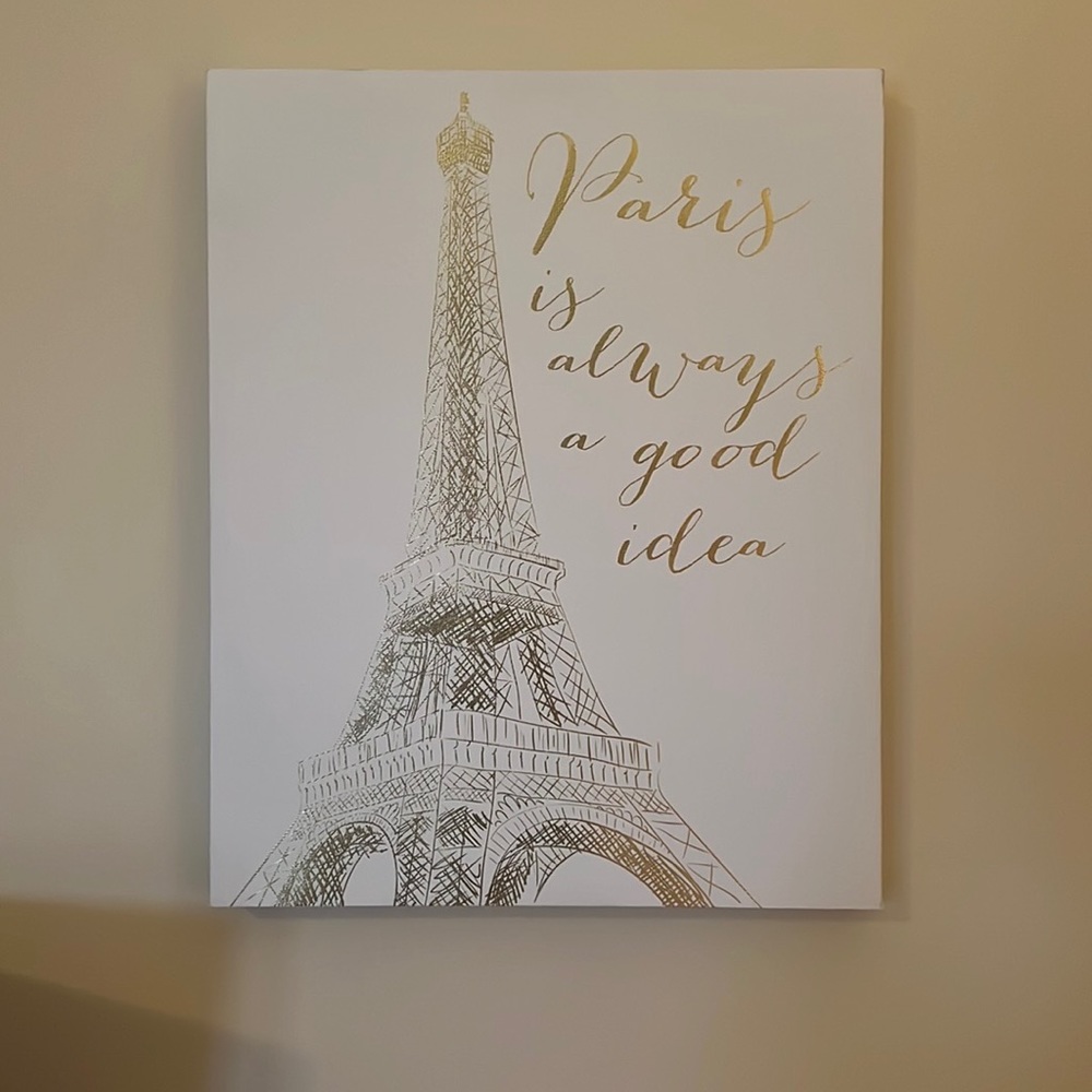 White Paris canvas